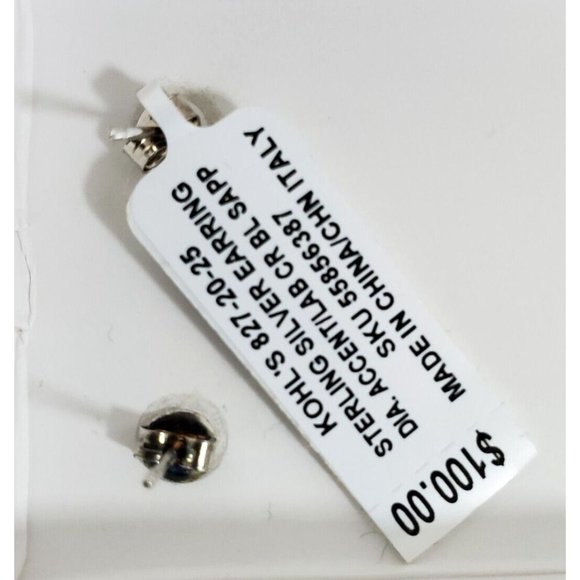 Sterling Lab-Created Blue & Green Sapphire Star Stud Earrings & 18" Necklace - Picture 6 of 12